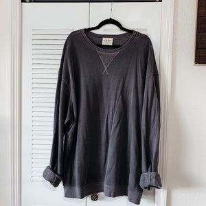 Free People Charcoal Over And Out Pullover